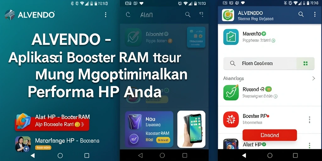 Screenshot ALVENDO menampilkan antarmuka pengguna yang sederhana dan fungsional untuk optimasi RAM.