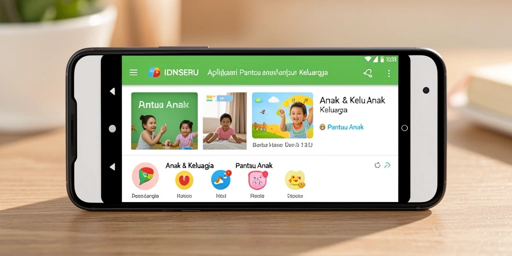 Tampilan antarmuka IDNSERU yang mudah digunakan untuk Pantau Anak.