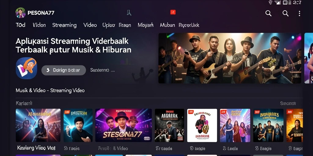 Tampilan antarmuka PESONA77 menampilkan berbagai pilihan video streaming dengan mudah.