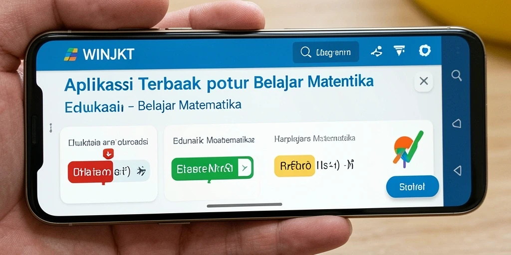 Tampilan antarmuka aplikasi WINJKT untuk belajar matematika yang interaktif.